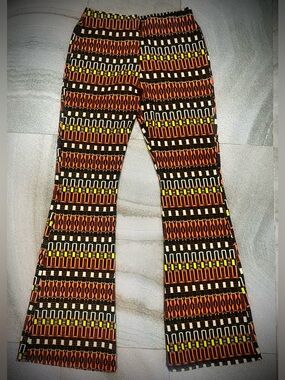Zara Textured Knit Flare Leg Pants Size M